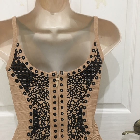 Nude Beige Bandage Cutout Dress - Picture 4 of 8